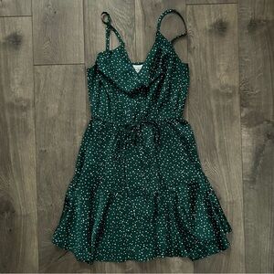 Princess Polly emerald green polka dot cowl neck mini dress